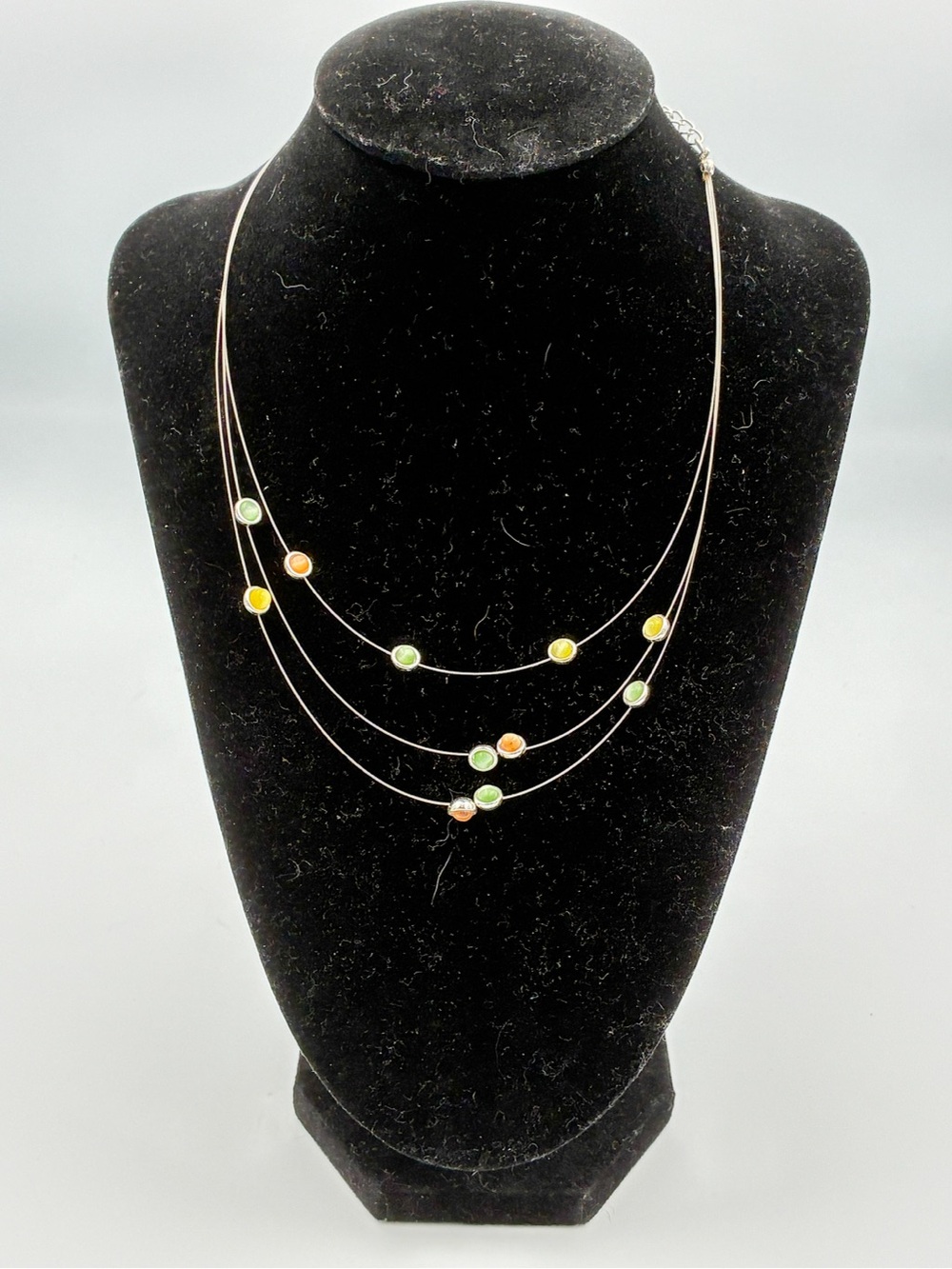Avon Cat's Eye Glass Cable Accent Necklace